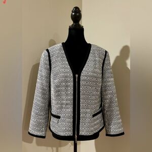 WHBM sz 12 Black White tweed blazer NWOT
